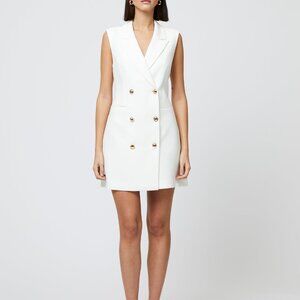 White Sleeveless Tux Mini Dress NEW Size 4 French Connection